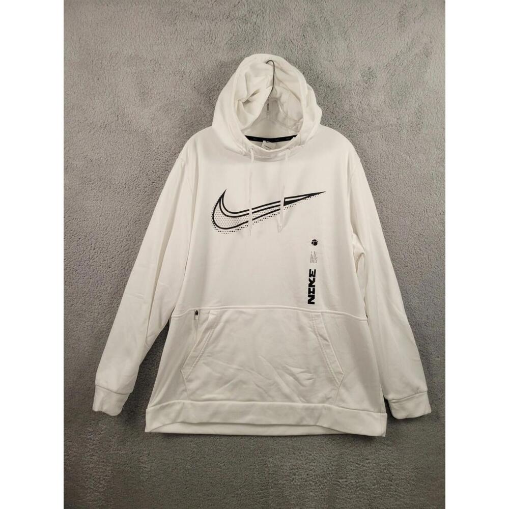Men's Nike White Therma-FIT Graphic Training Hoodie XL.